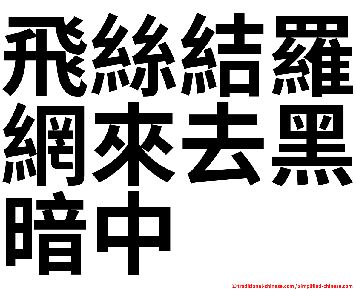 飛絲結羅網來去黑暗中