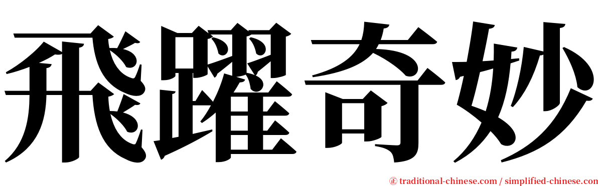 飛躍奇妙 serif font