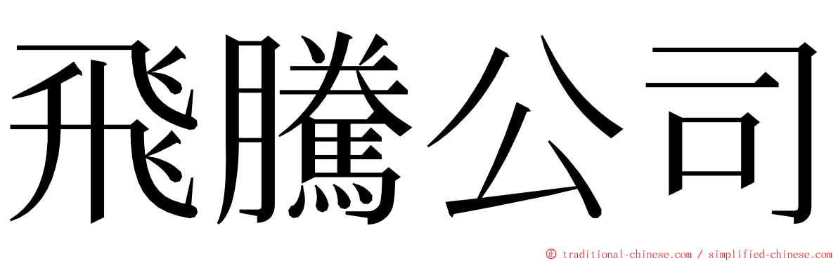 飛騰公司 ming font