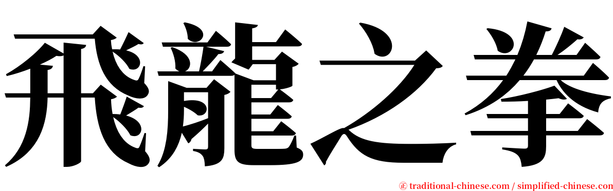 飛龍之拳 serif font