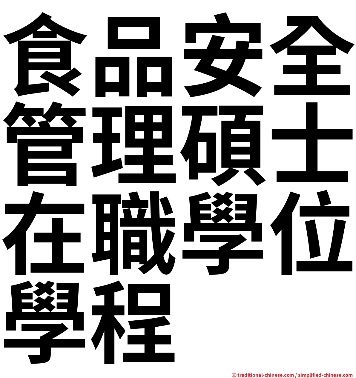 食品安全管理碩士在職學位學程