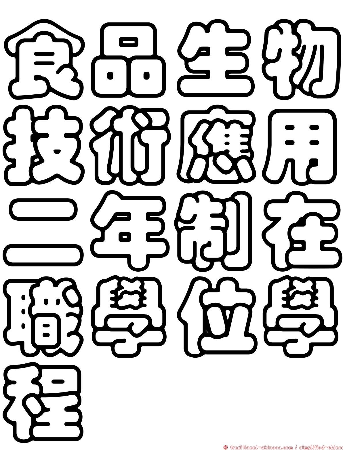 食品生物技術應用二年制在職學位學程