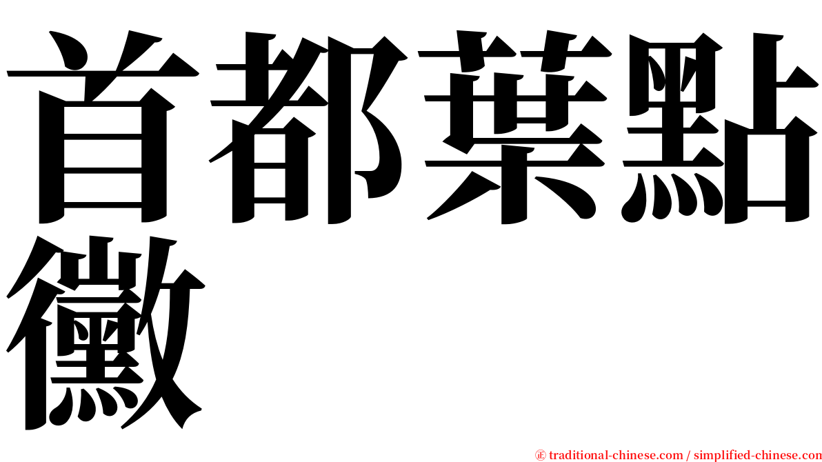 首都葉點黴 serif font