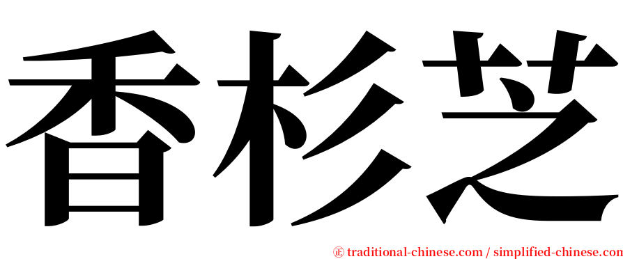 香杉芝 serif font