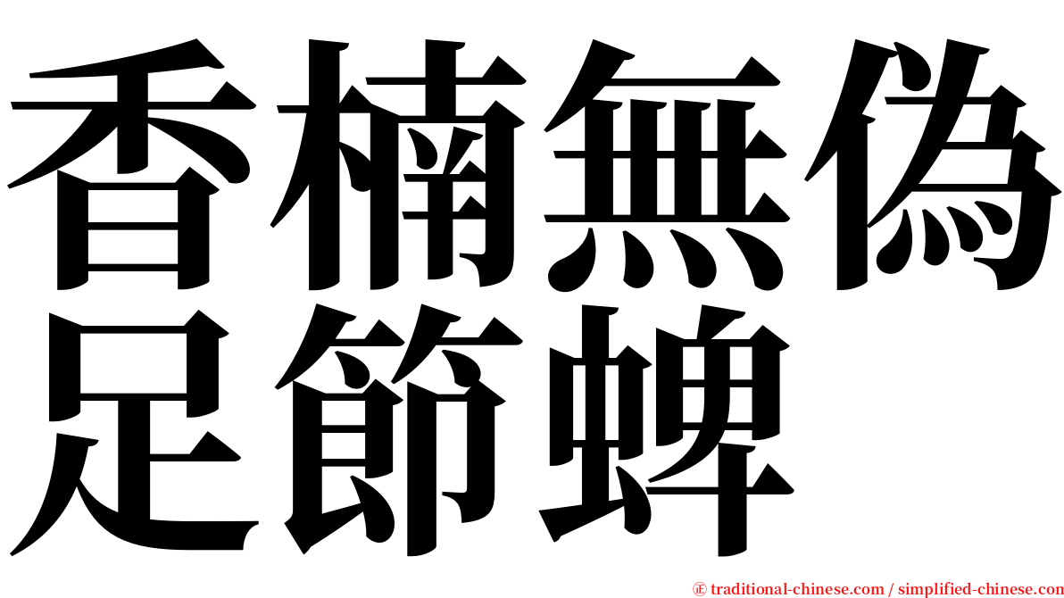 香楠無偽足節蜱 serif font