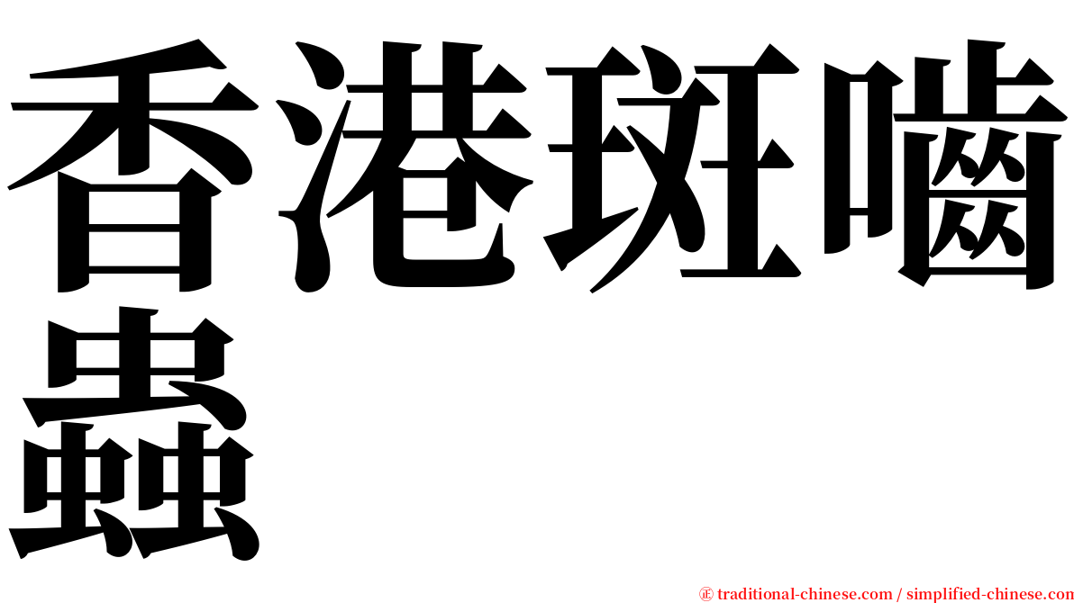 香港斑嚙蟲 serif font