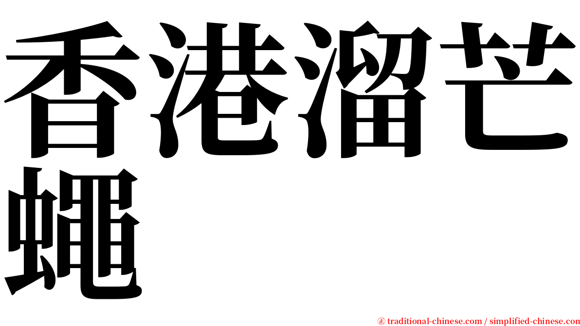 香港溜芒蠅 serif font