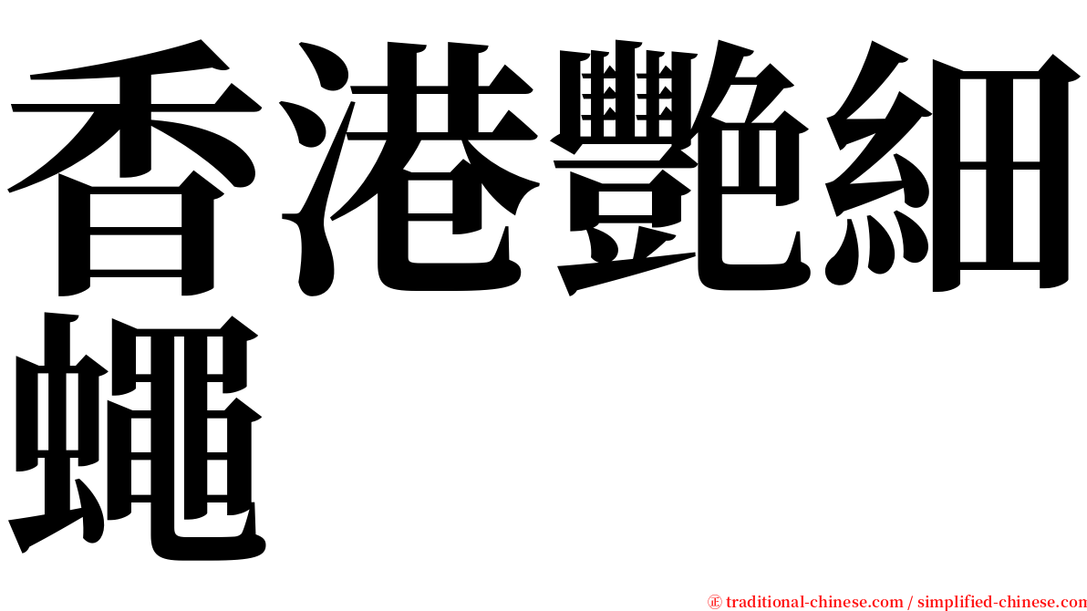 香港艷細蠅 serif font