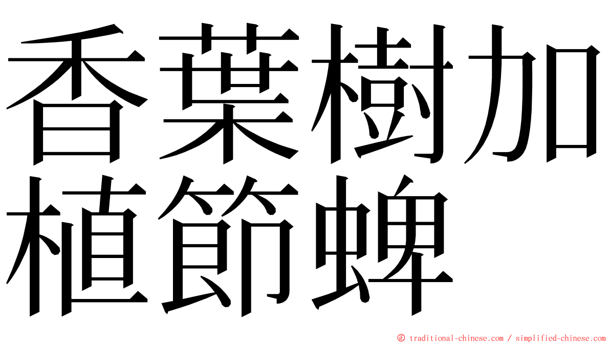 香葉樹加植節蜱 ming font