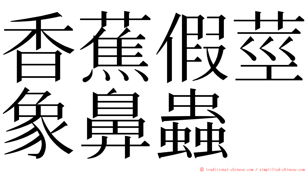 香蕉假莖象鼻蟲 ming font