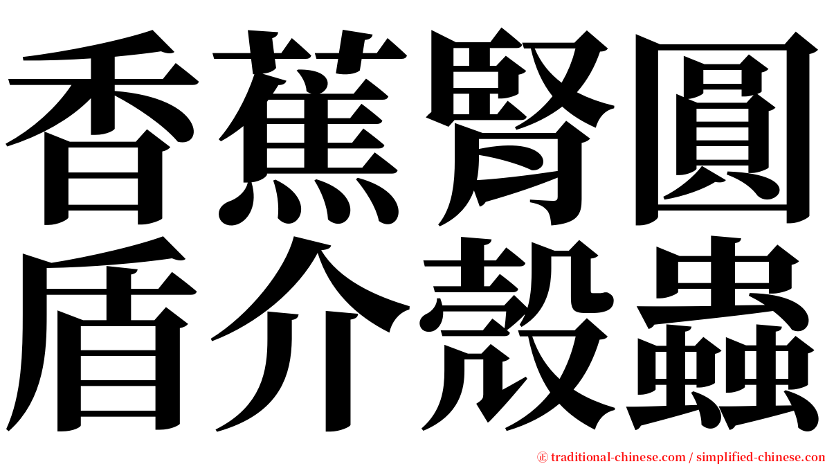 香蕉腎圓盾介殼蟲 serif font