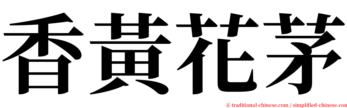 香黃花茅 serif font