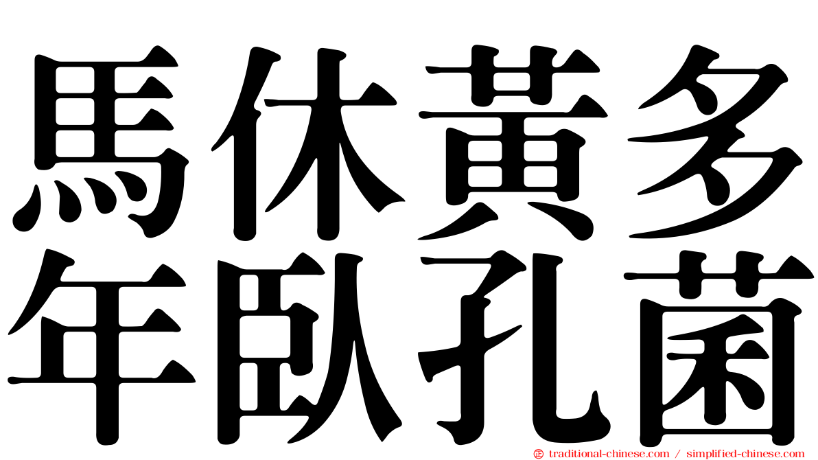 馬休黃多年臥孔菌