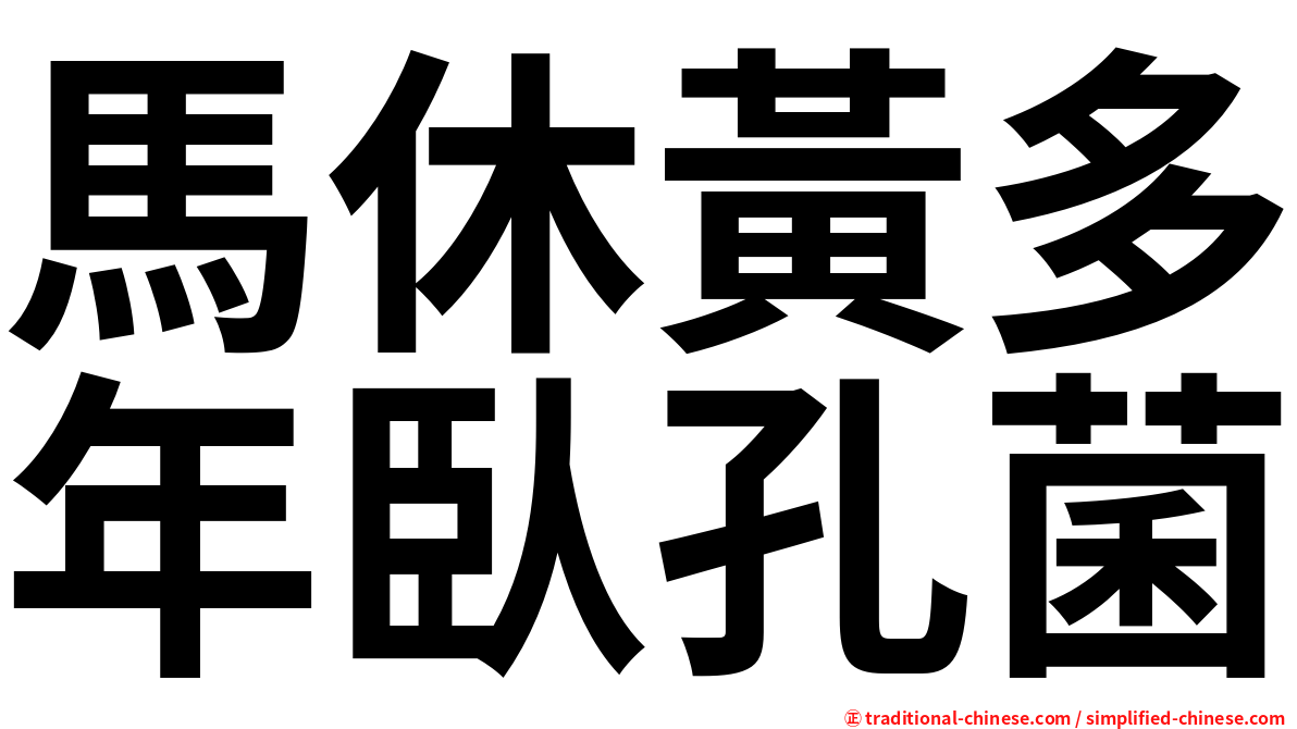 馬休黃多年臥孔菌