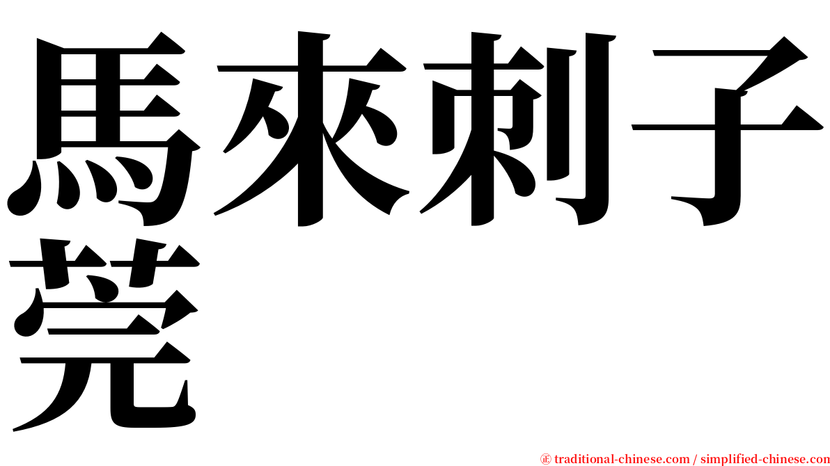 馬來刺子莞 serif font