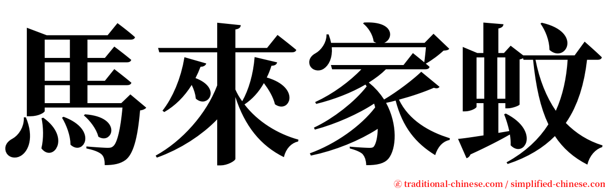 馬來家蚊 serif font