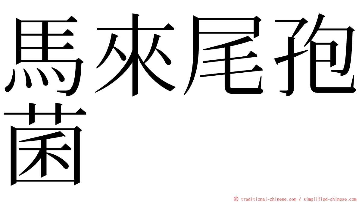 馬來尾孢菌 ming font
