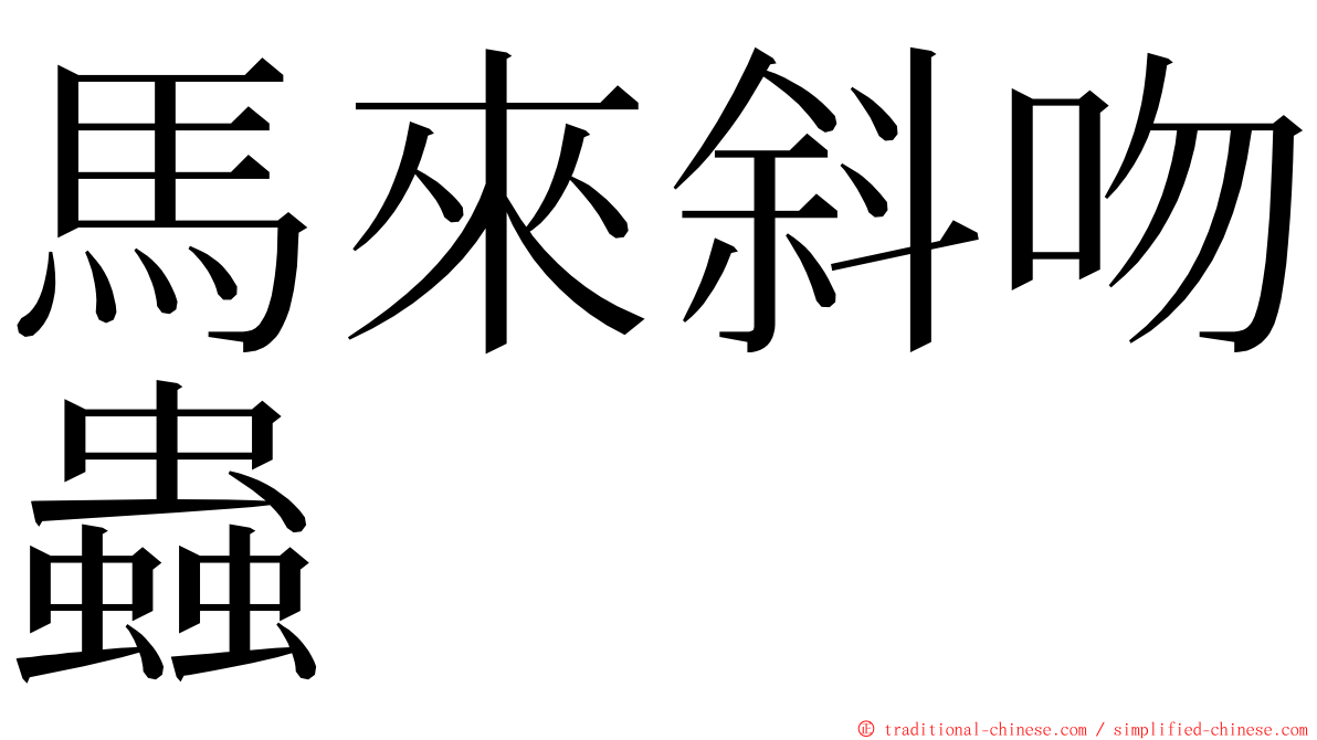 馬來斜吻蟲 ming font