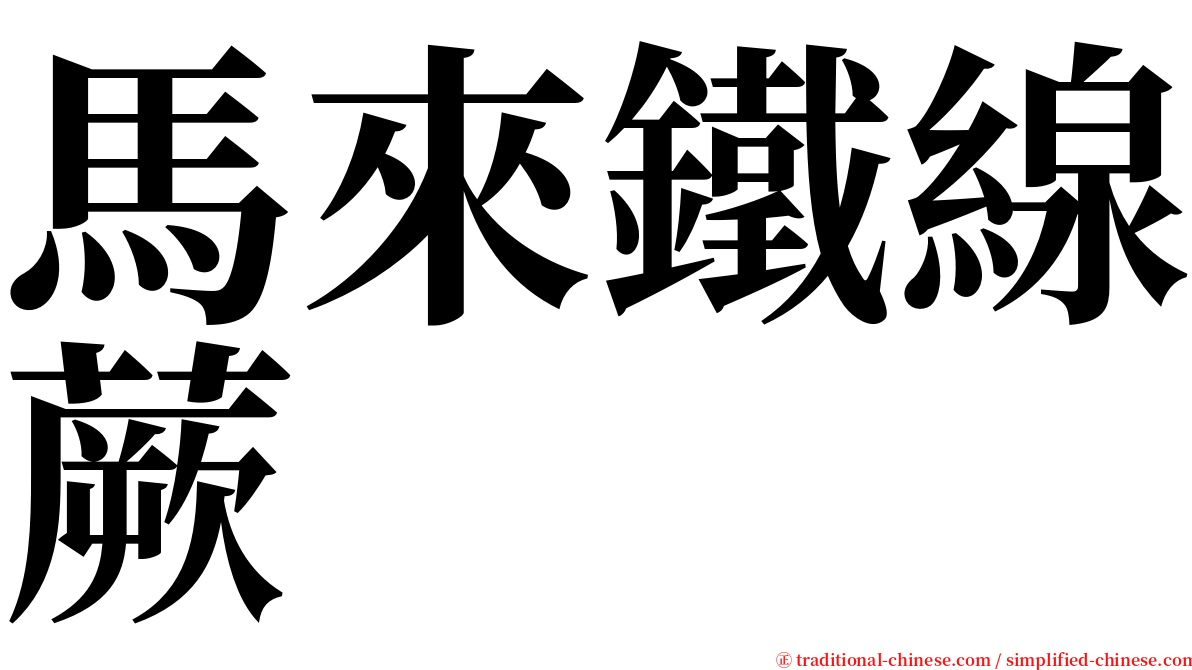 馬來鐵線蕨 serif font