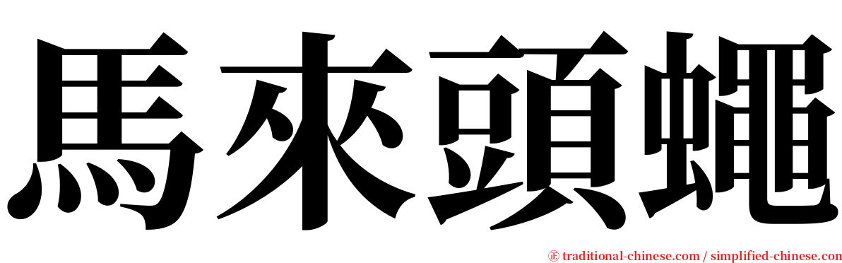 馬來頭蠅 serif font