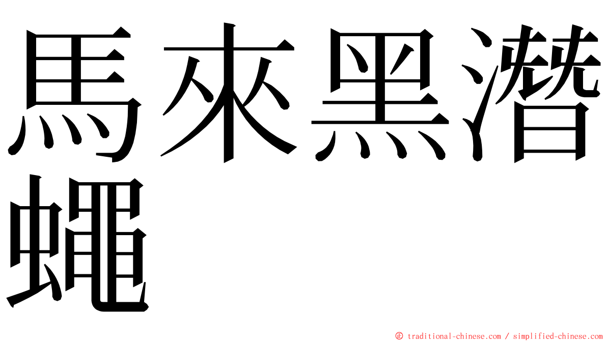 馬來黑潛蠅 ming font