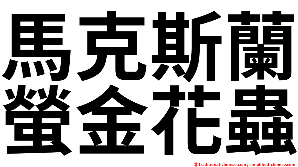 馬克斯蘭螢金花蟲