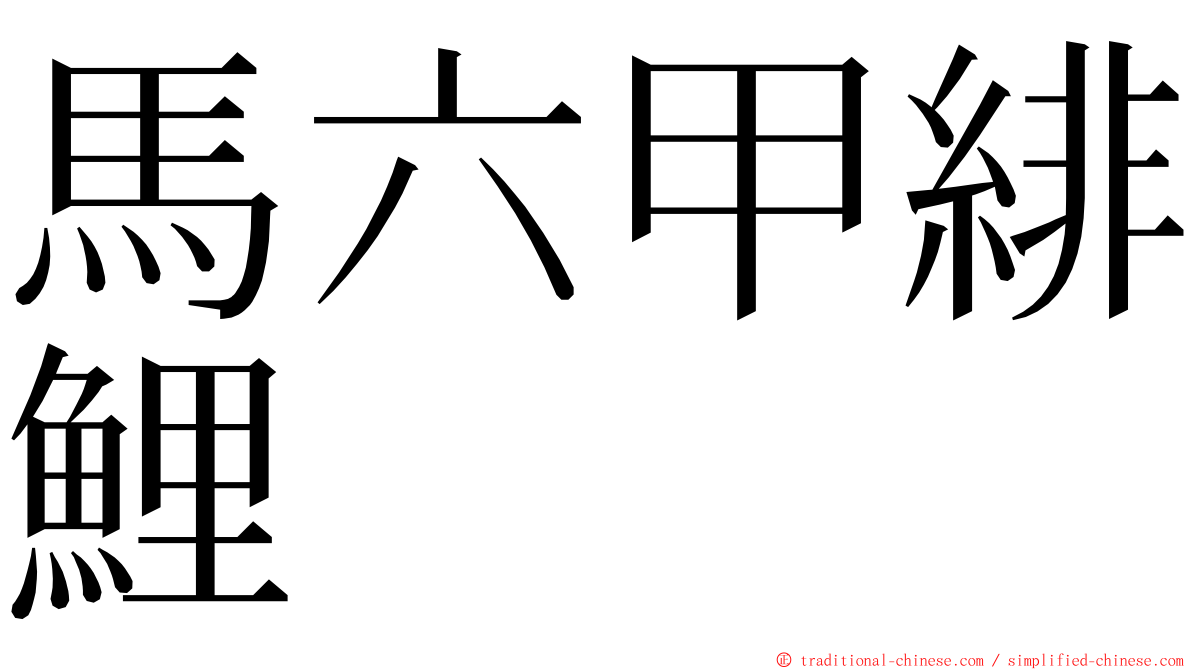 馬六甲緋鯉 ming font