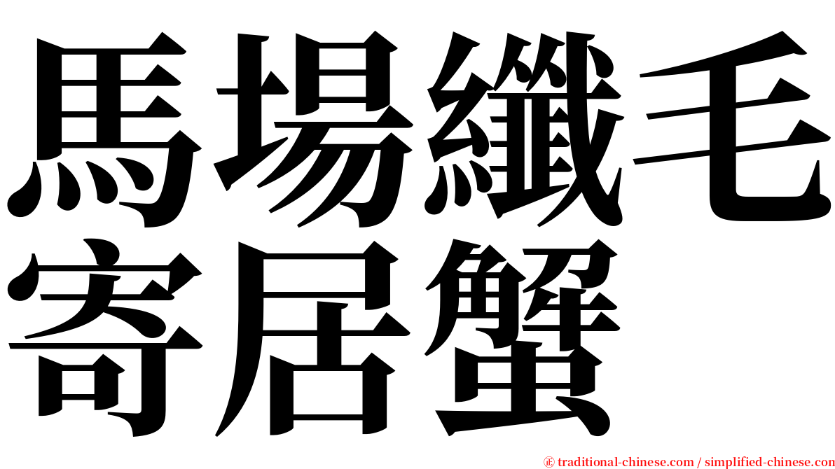 馬場纖毛寄居蟹 serif font