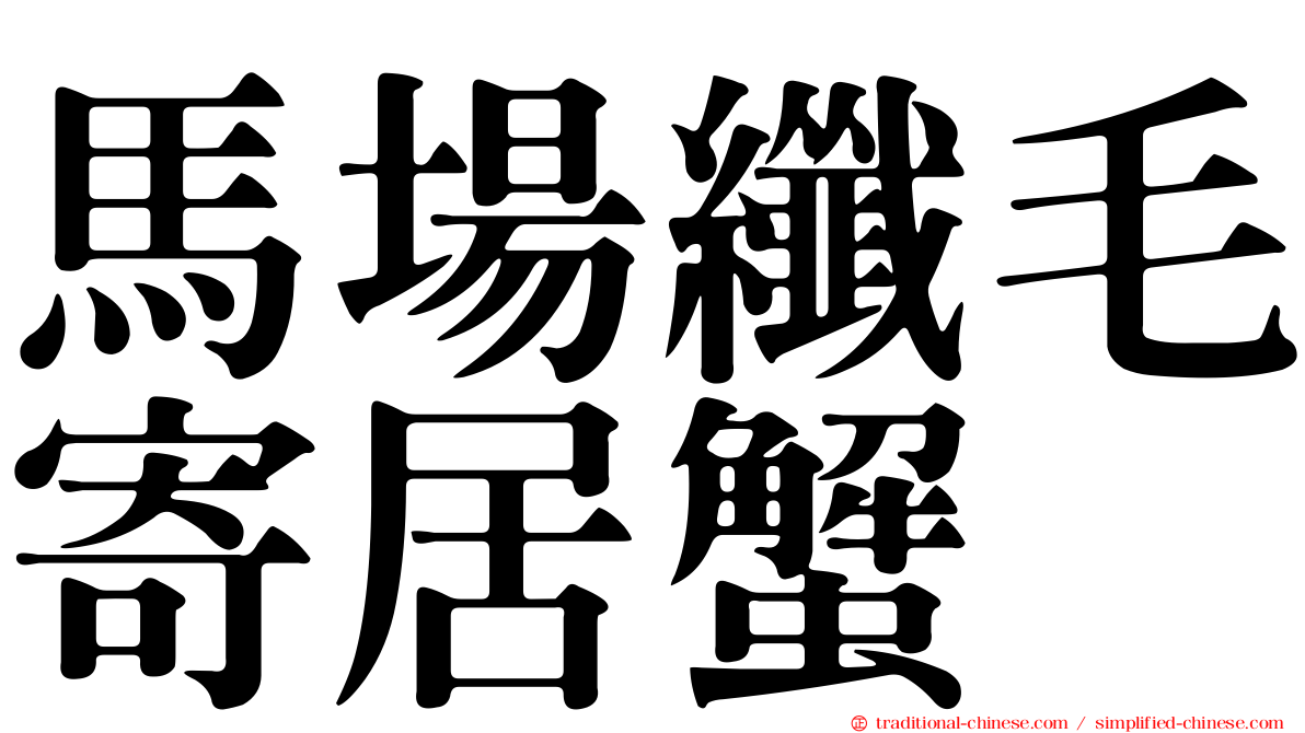 馬場纖毛寄居蟹