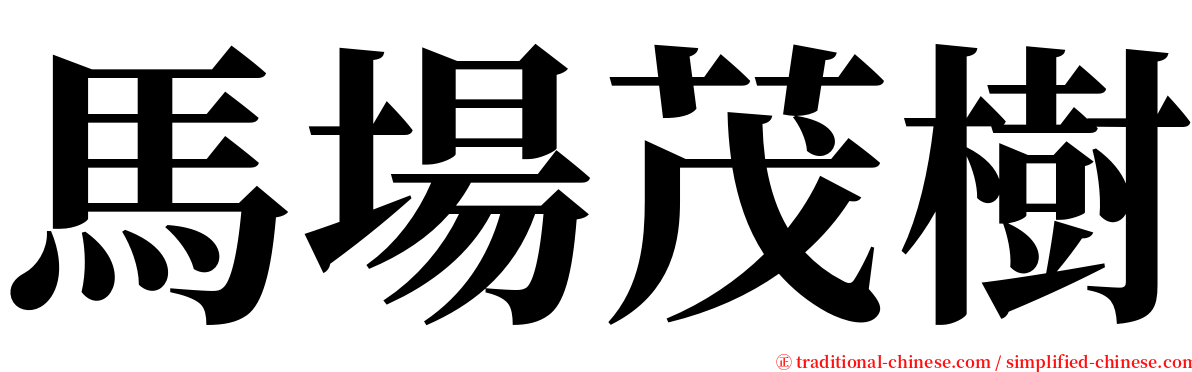 馬場茂樹 serif font