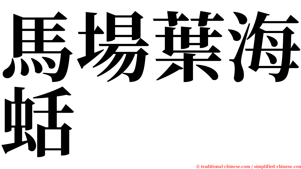 馬場葉海蛞 serif font