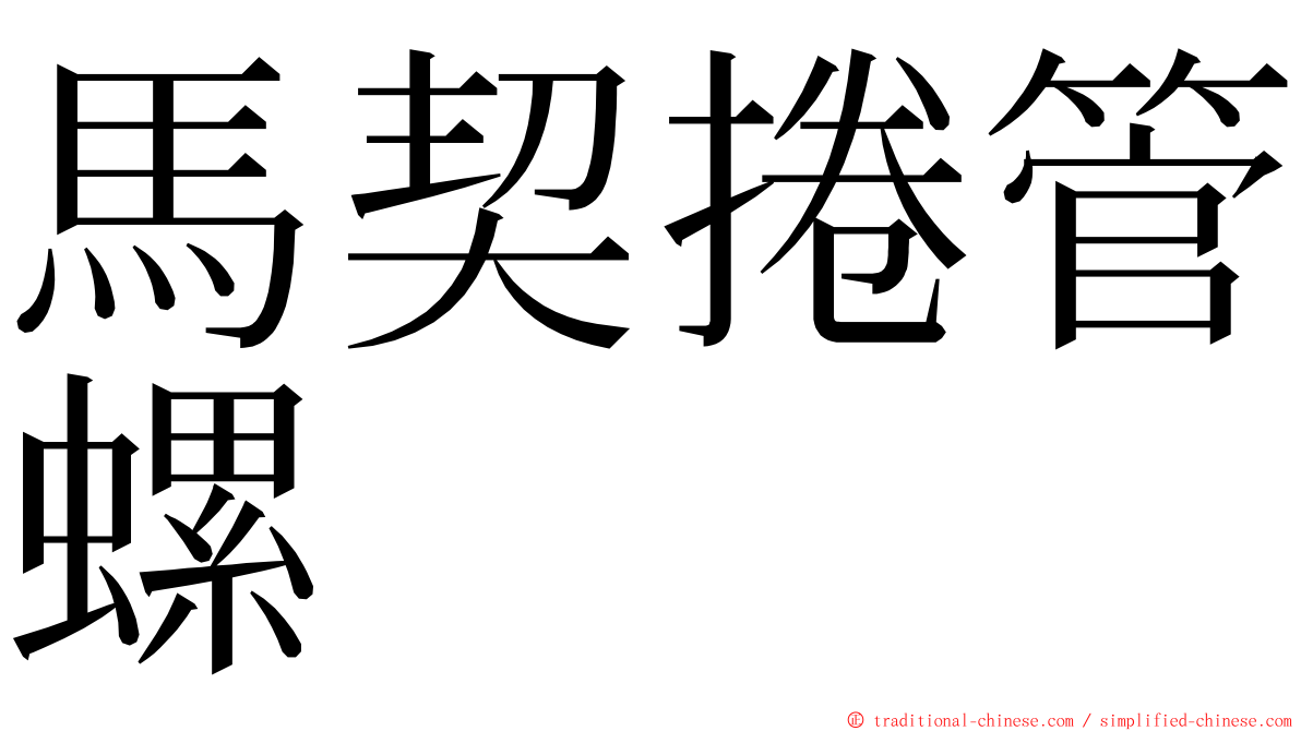 馬契捲管螺 ming font