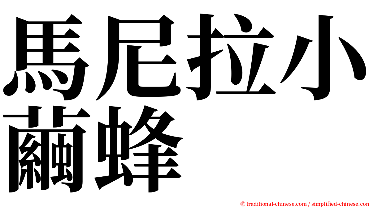 馬尼拉小繭蜂 serif font