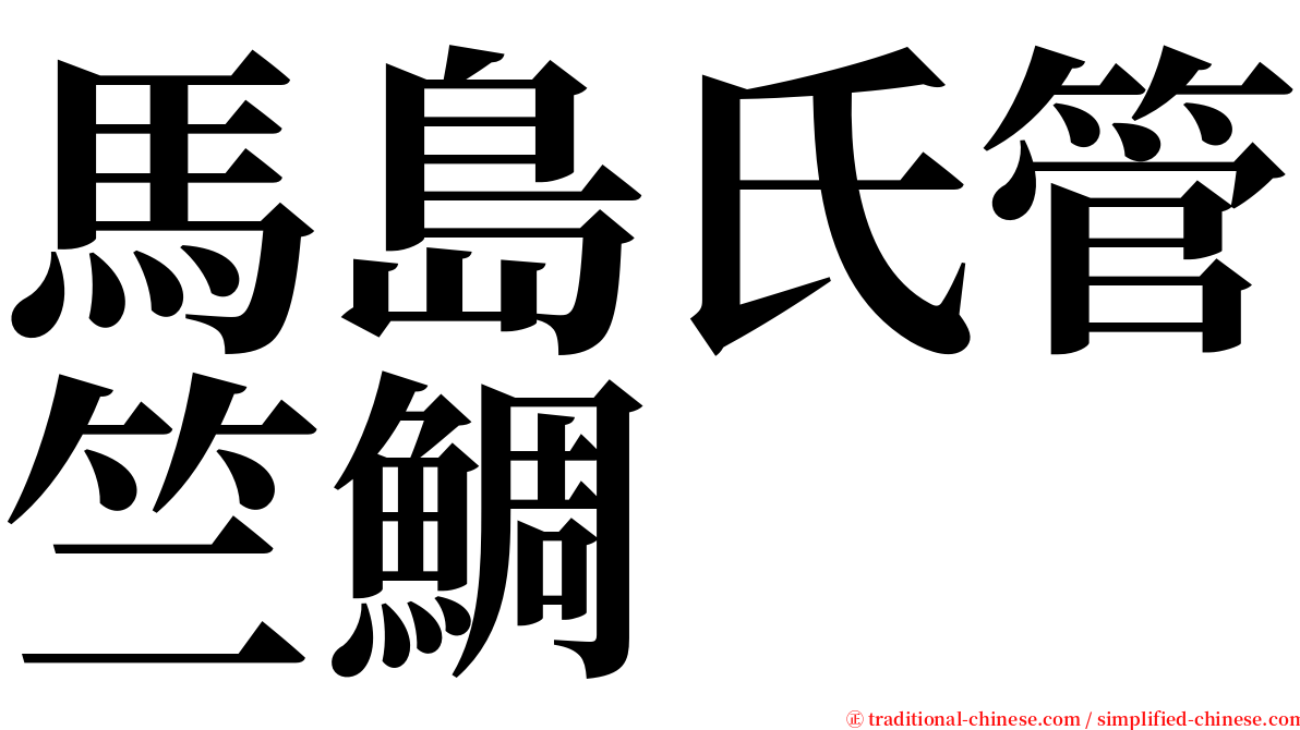 馬島氏管竺鯛 serif font