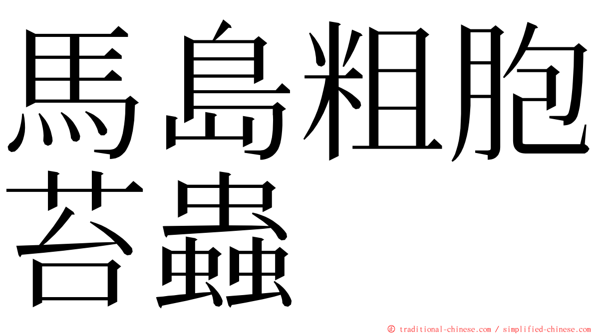 馬島粗胞苔蟲 ming font