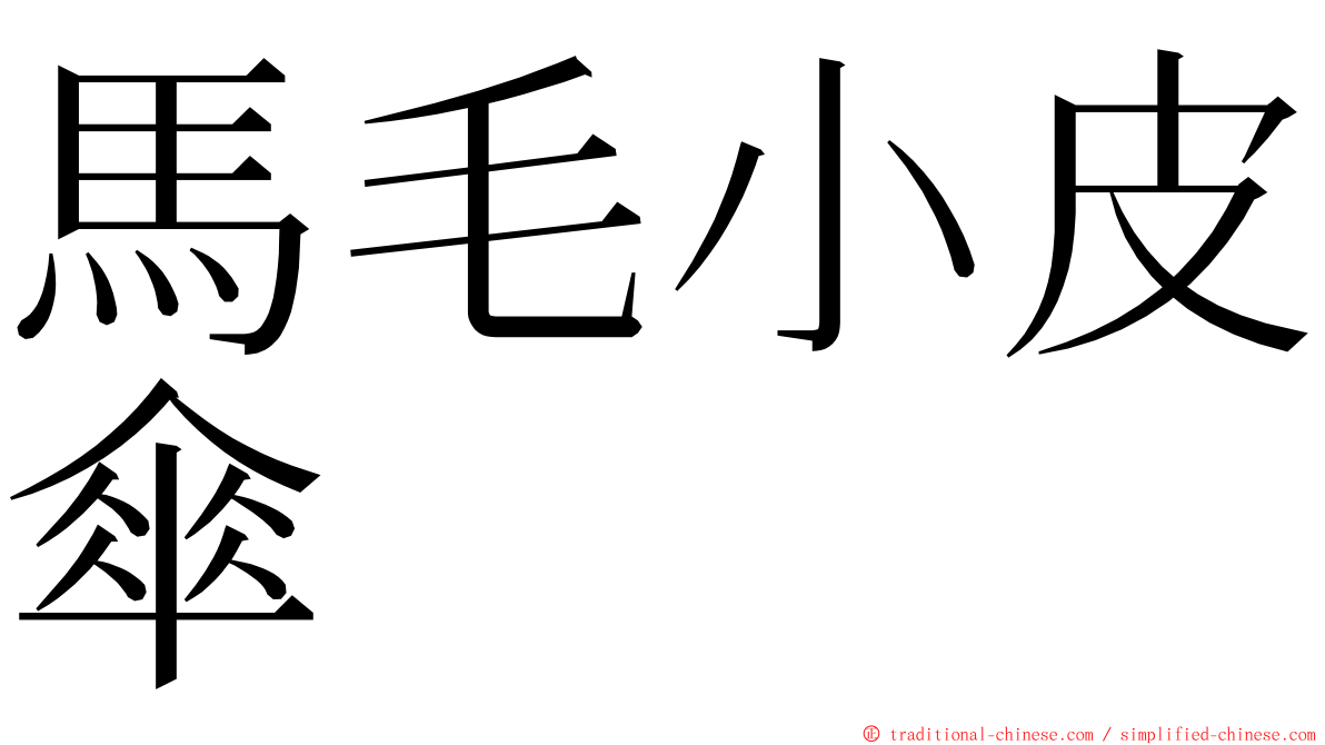 馬毛小皮傘 ming font