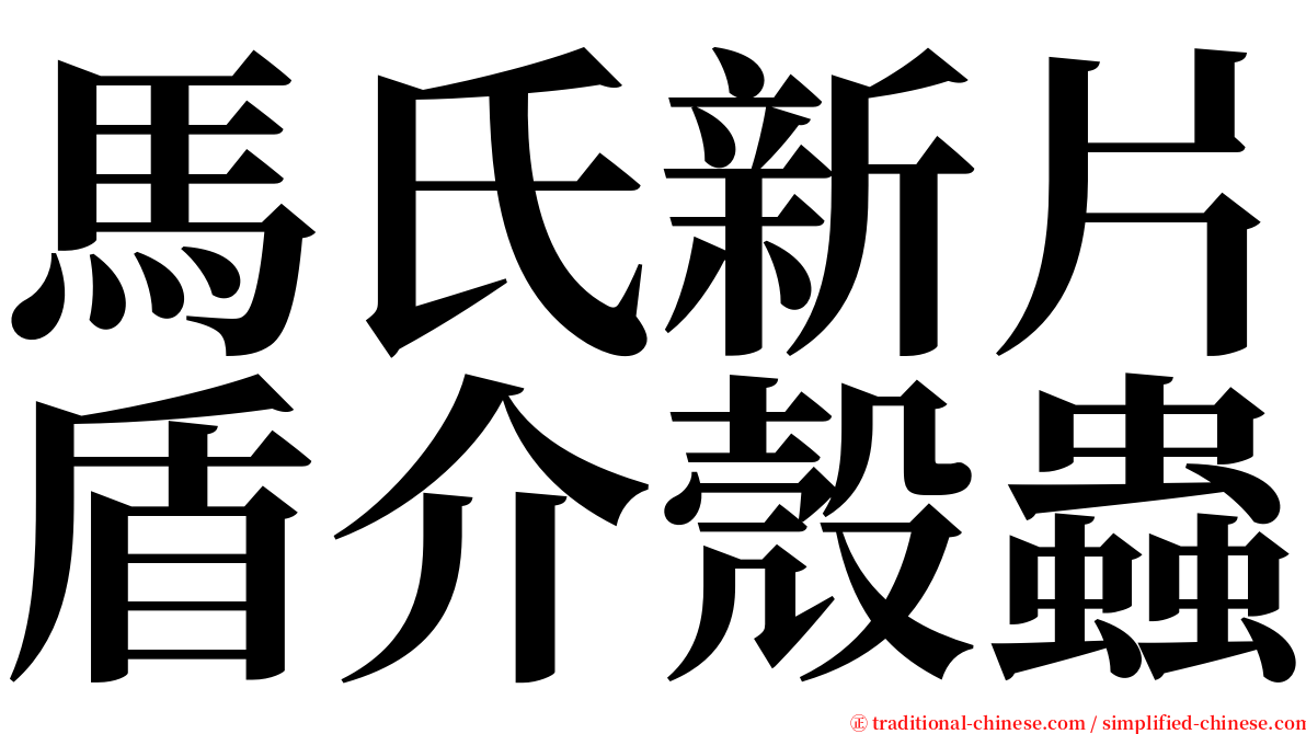 馬氏新片盾介殼蟲 serif font