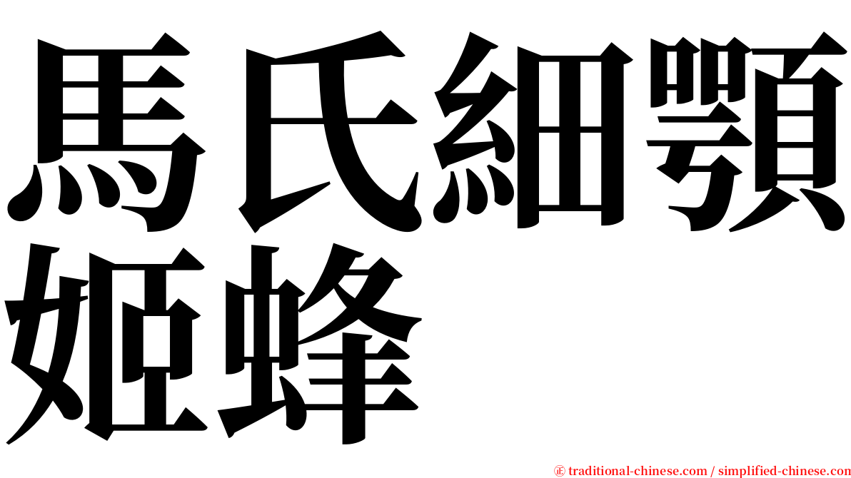 馬氏細顎姬蜂 serif font