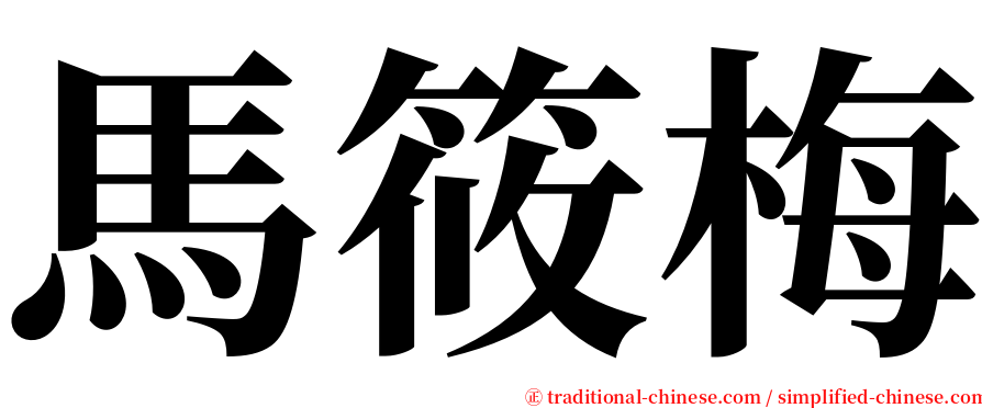 馬筱梅 serif font