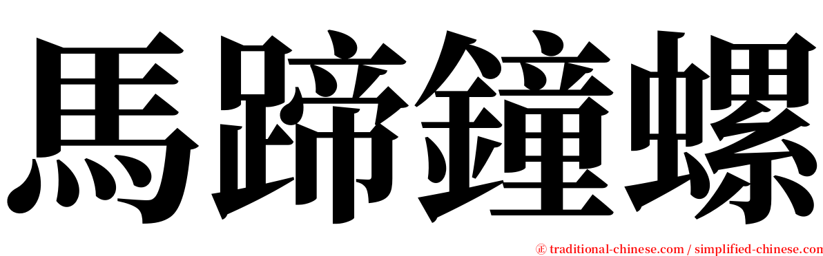 馬蹄鐘螺 serif font