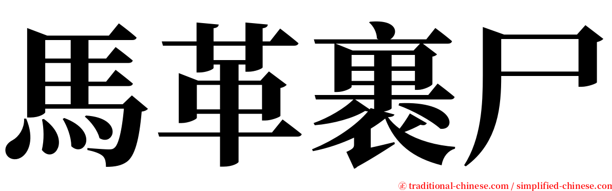 馬革裹尸 serif font