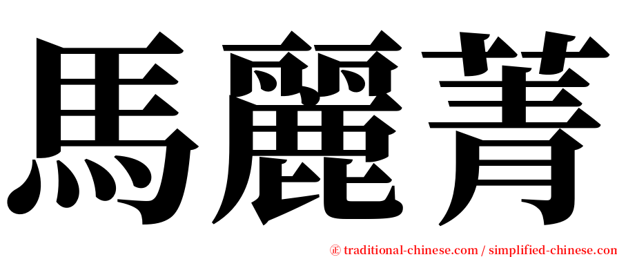 馬麗菁 serif font