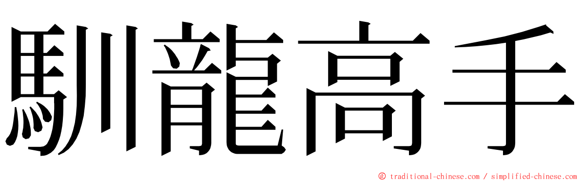 馴龍高手 ming font