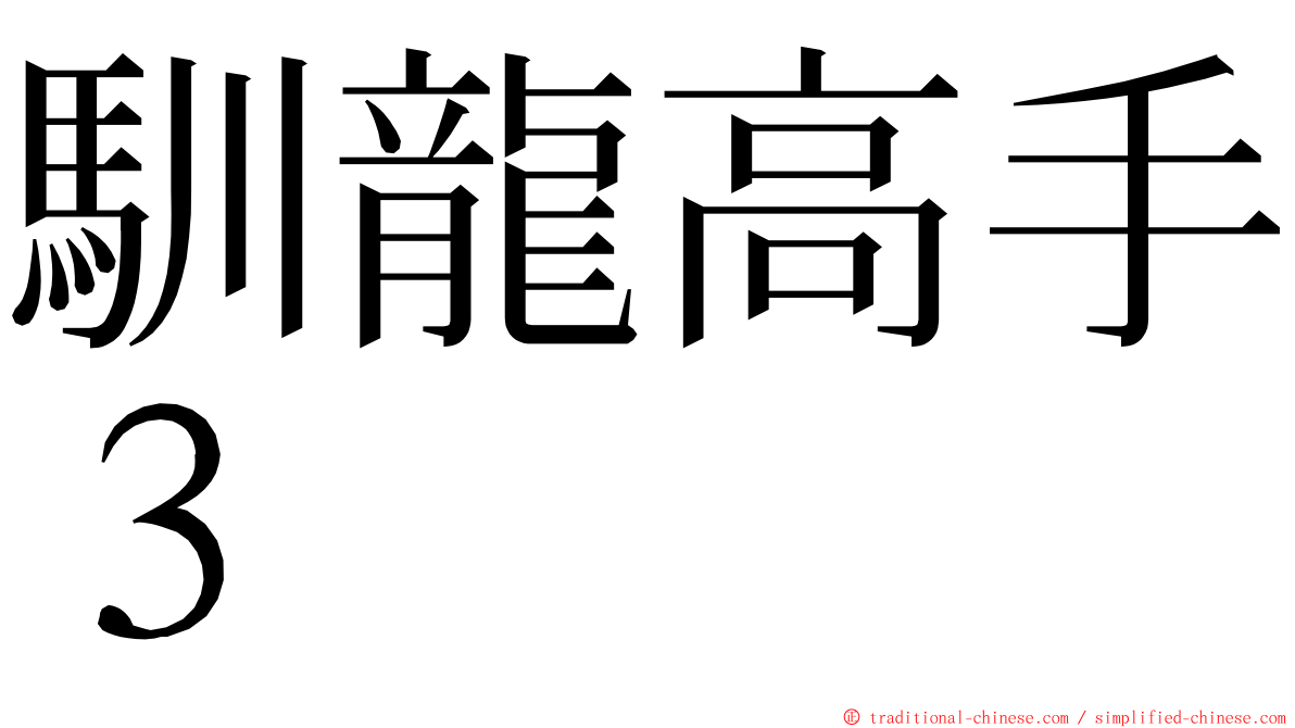 馴龍高手３ ming font