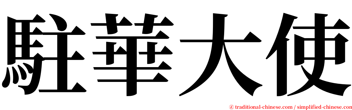 駐華大使 serif font