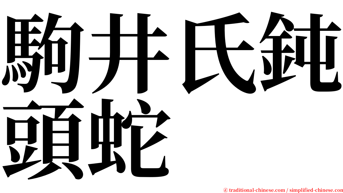 駒井氏鈍頭蛇 serif font