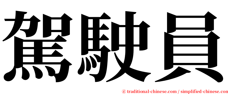 駕駛員 serif font