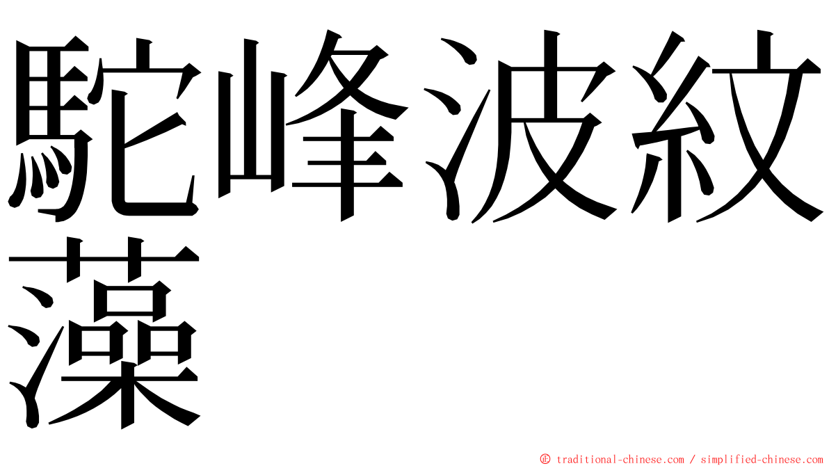 駝峰波紋藻 ming font
