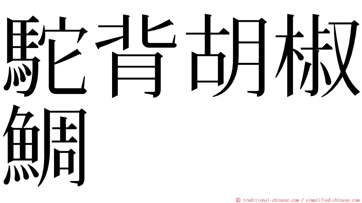 駝背胡椒鯛 ming font