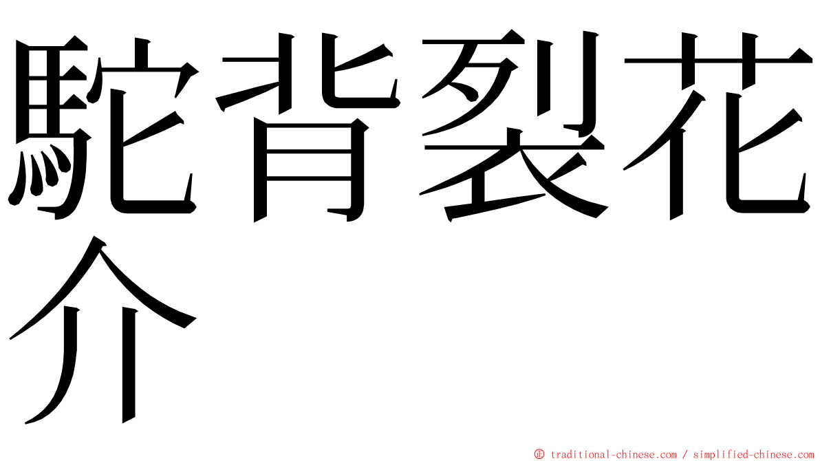 駝背裂花介 ming font